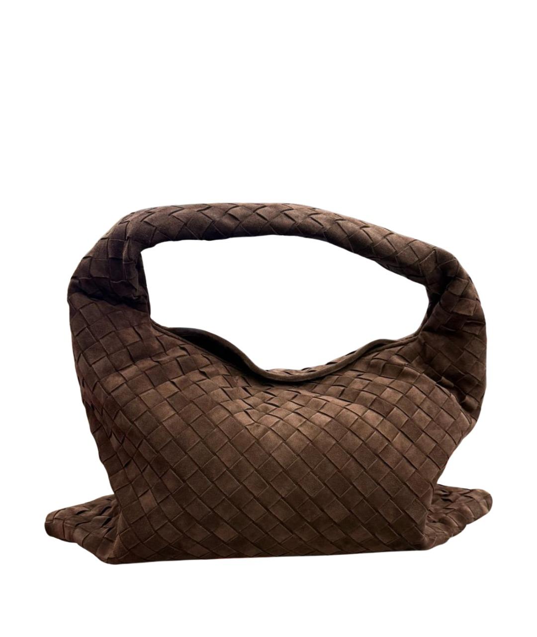 BOTTEGA VENETA Коричневая замшевая сумка с короткими ручками, фото 1