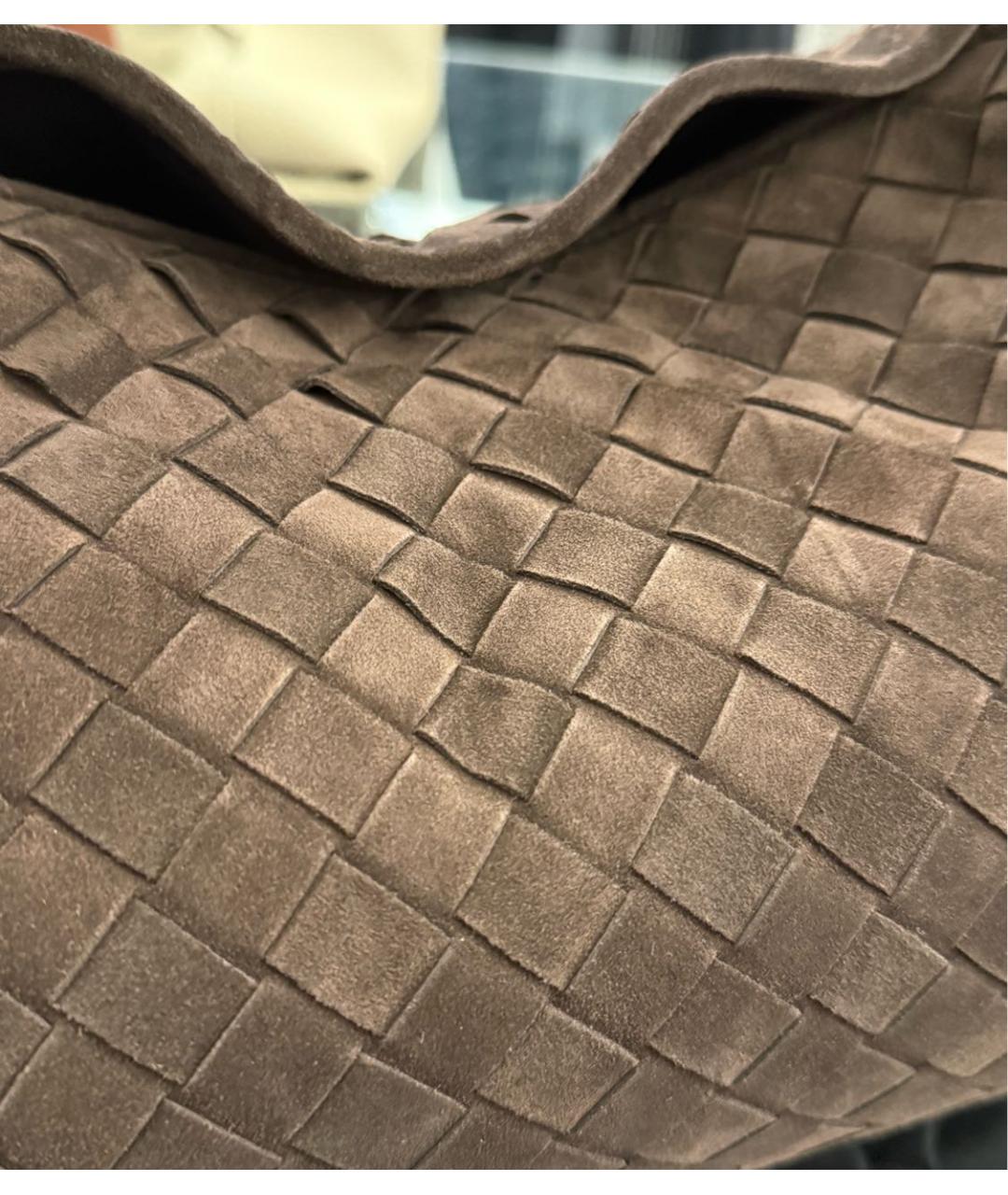 BOTTEGA VENETA Коричневая замшевая сумка с короткими ручками, фото 4