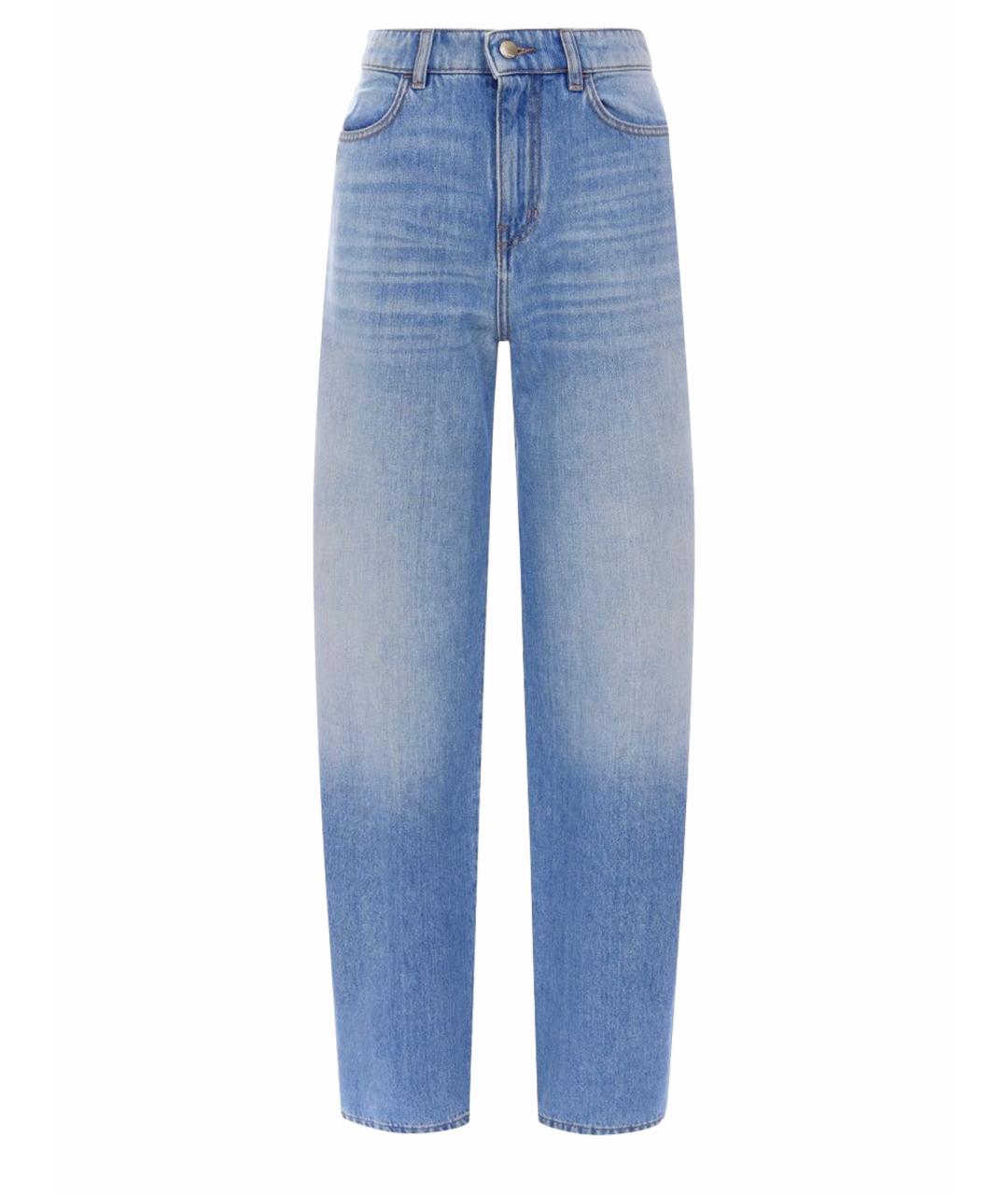 MAX MARA STUDIO Голубые хлопковые прямые джинсы, фото 1