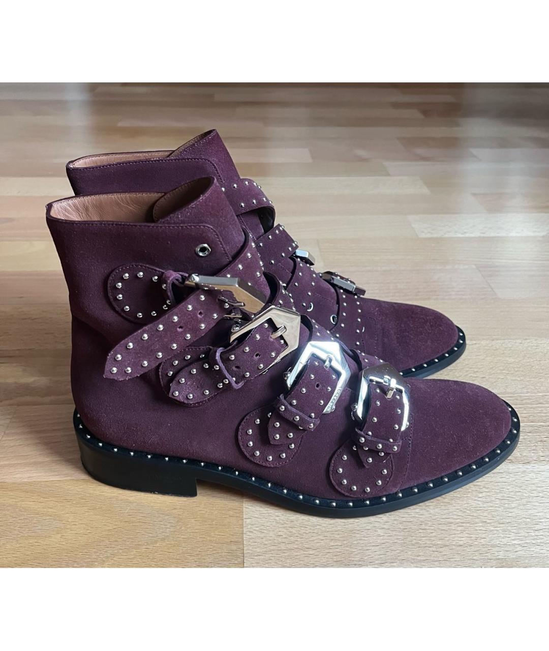 GIVENCHY Бордовые замшевые ботинки, фото 6