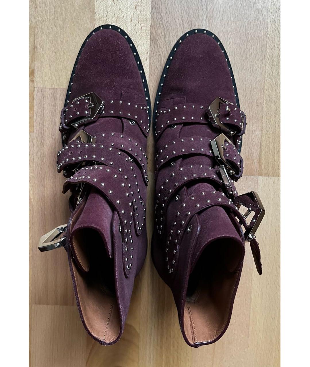 GIVENCHY Бордовые замшевые ботинки, фото 3