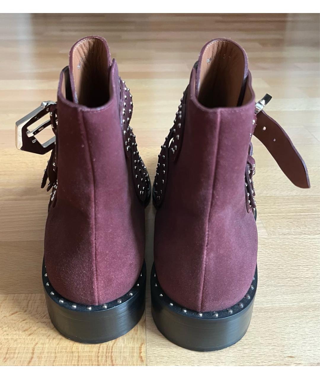 GIVENCHY Бордовые замшевые ботинки, фото 4