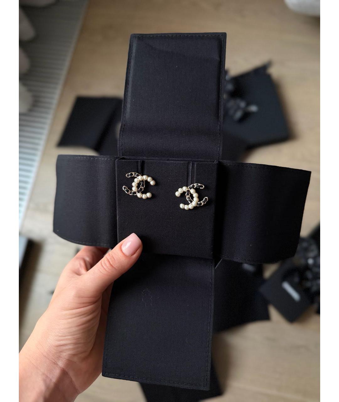 CHANEL Золотые деревянные серьги, фото 2