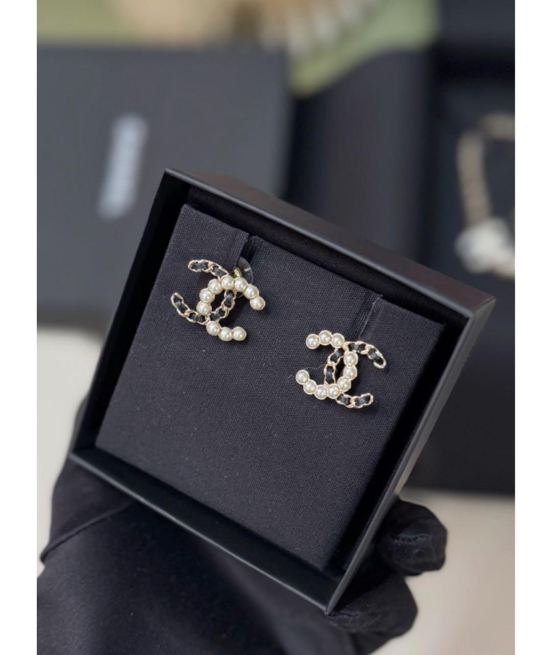 CHANEL Золотые деревянные серьги, фото 3