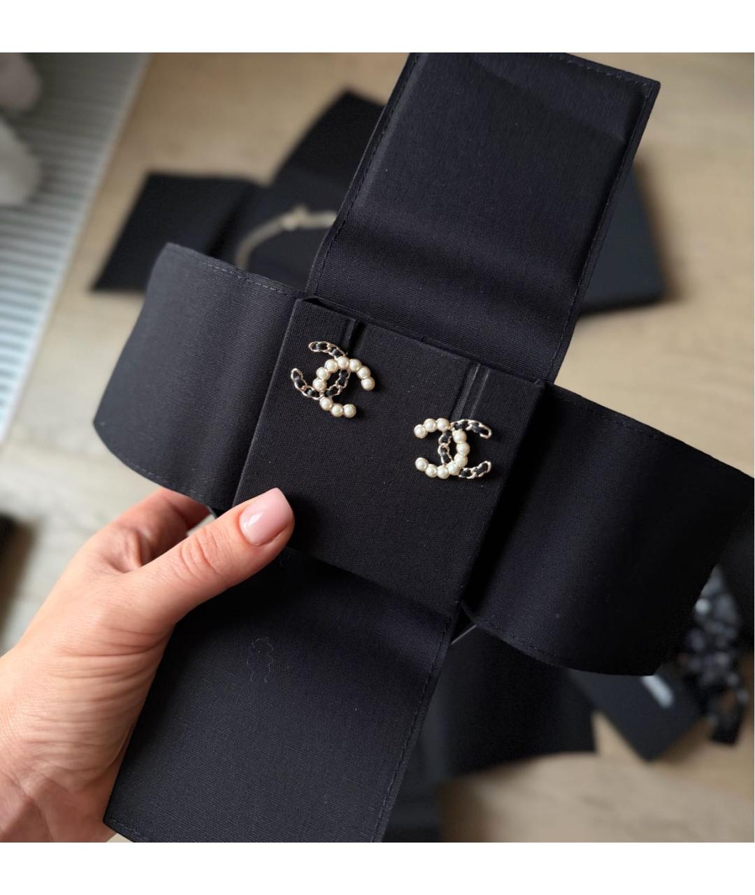 CHANEL Золотые деревянные серьги, фото 4