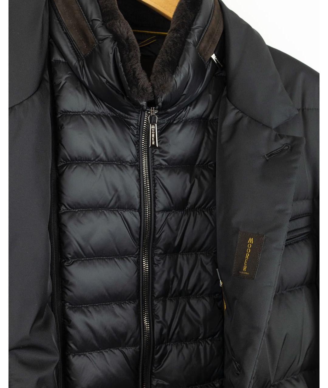 MOORER Черный полиэстеровый пуховик, фото 4