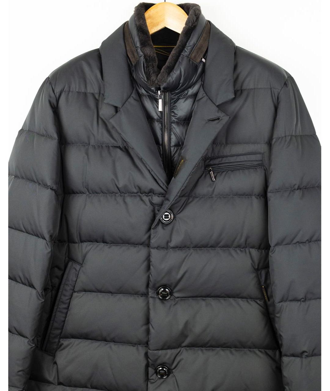 MOORER Черный полиэстеровый пуховик, фото 3