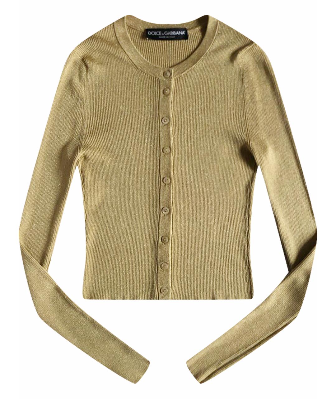 DOLCE&GABBANA Золотой вискозный кардиган, фото 1