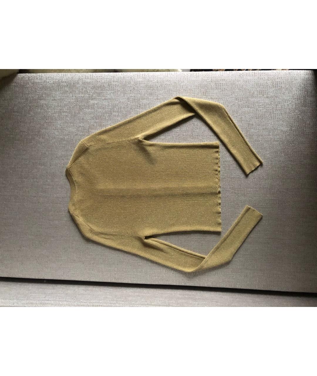 DOLCE&GABBANA Золотой вискозный кардиган, фото 2