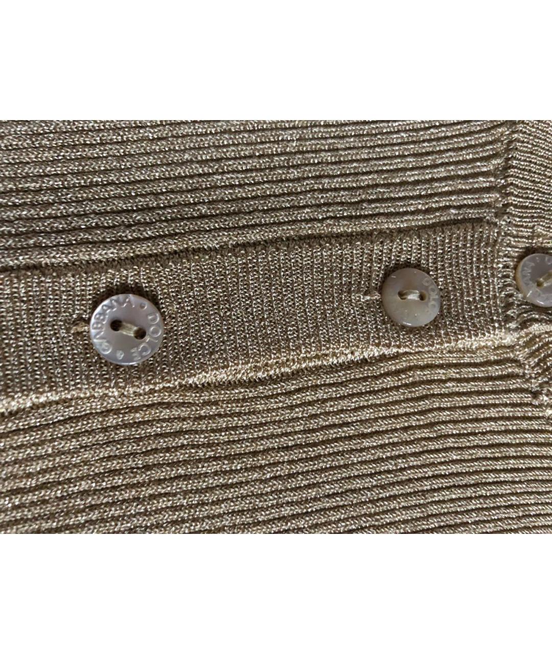 DOLCE&GABBANA Золотой вискозный кардиган, фото 4