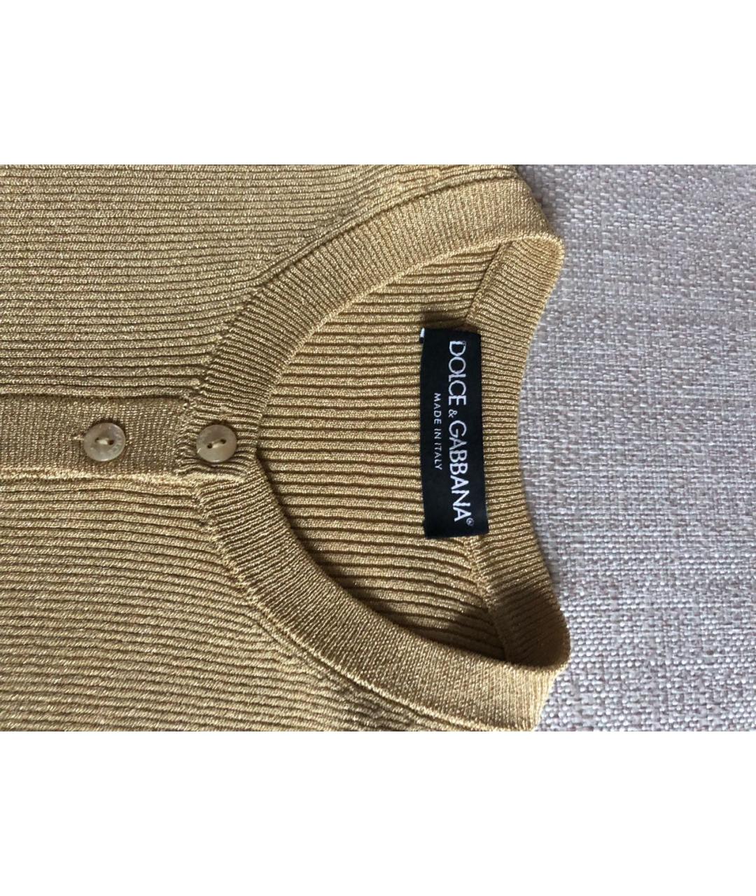 DOLCE&GABBANA Золотой вискозный кардиган, фото 3