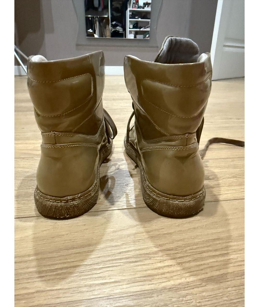 BRUNELLO CUCINELLI Бежевые кеды из лакированной кожи, фото 4