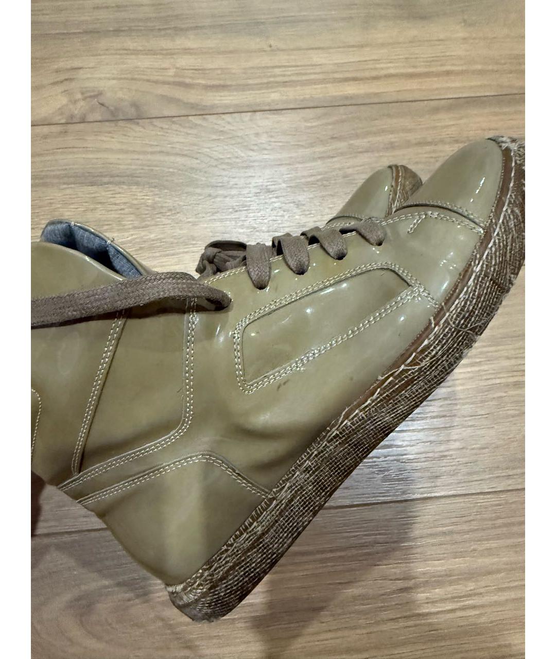 BRUNELLO CUCINELLI Бежевые кеды из лакированной кожи, фото 8