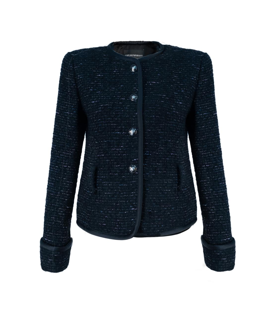 EMPORIO ARMANI Черный шерстяной жакет/пиджак, фото 1