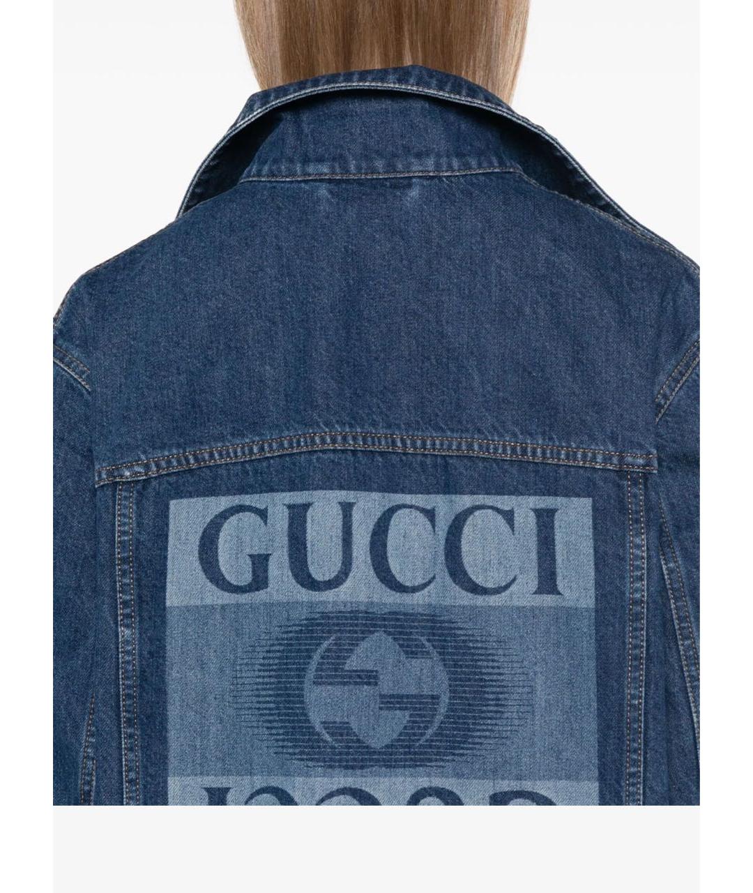 GUCCI Синяя деним куртка, фото 7