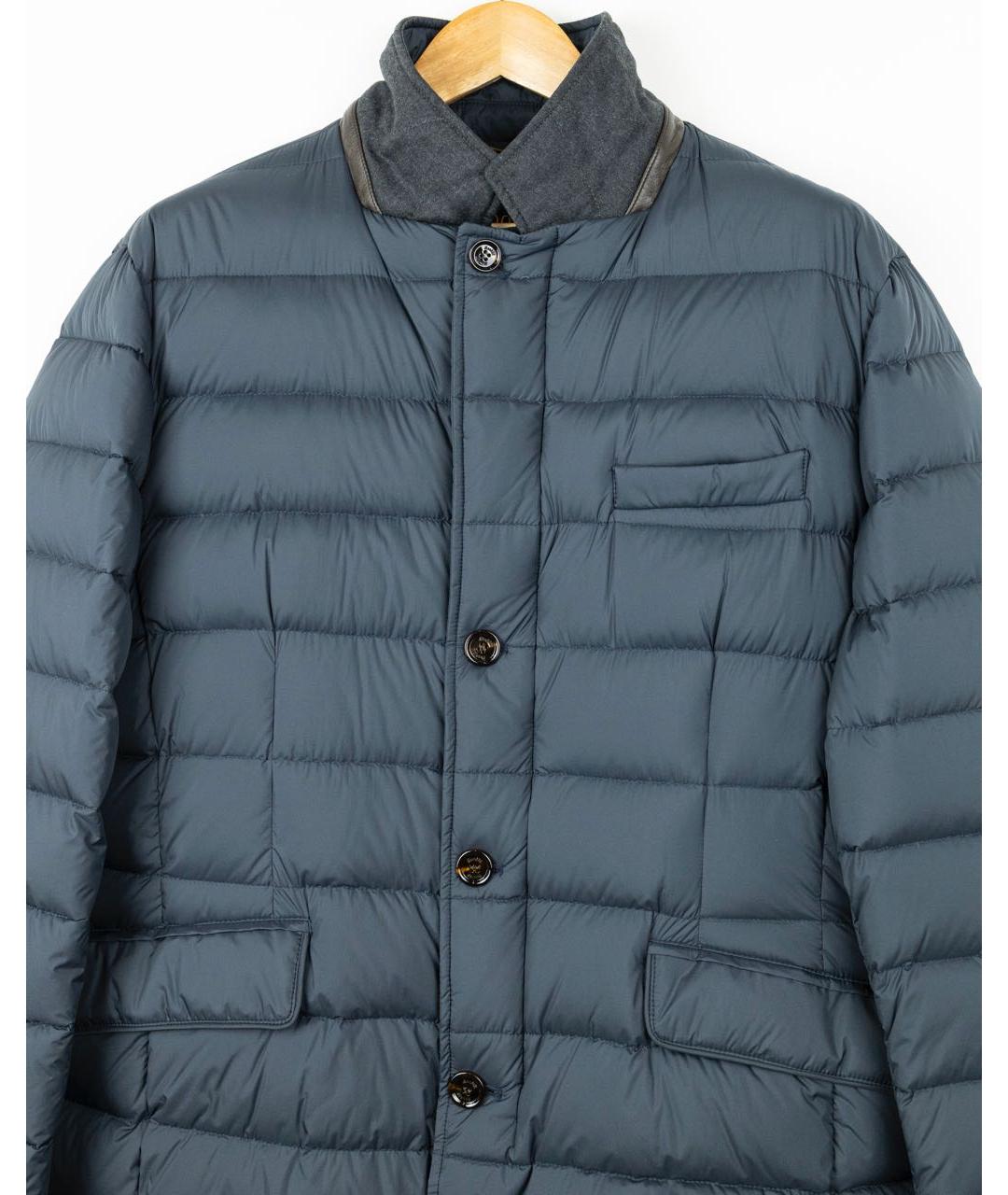 MOORER Синяя полиэстеровая куртка, фото 3