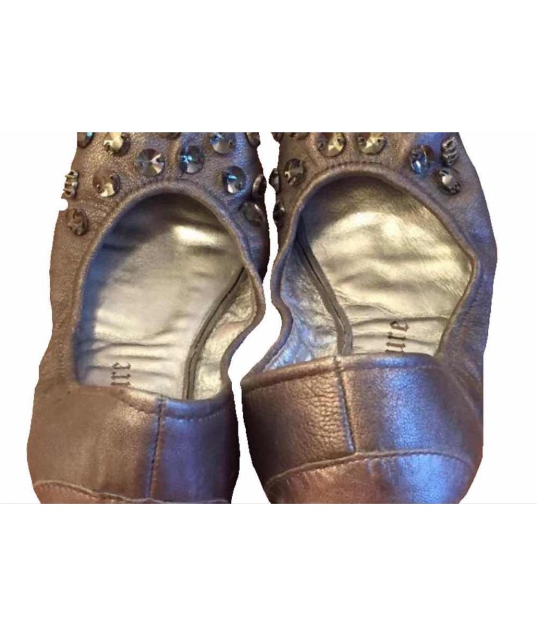 JUICY COUTURE Серебряные кожаные балетки, фото 5