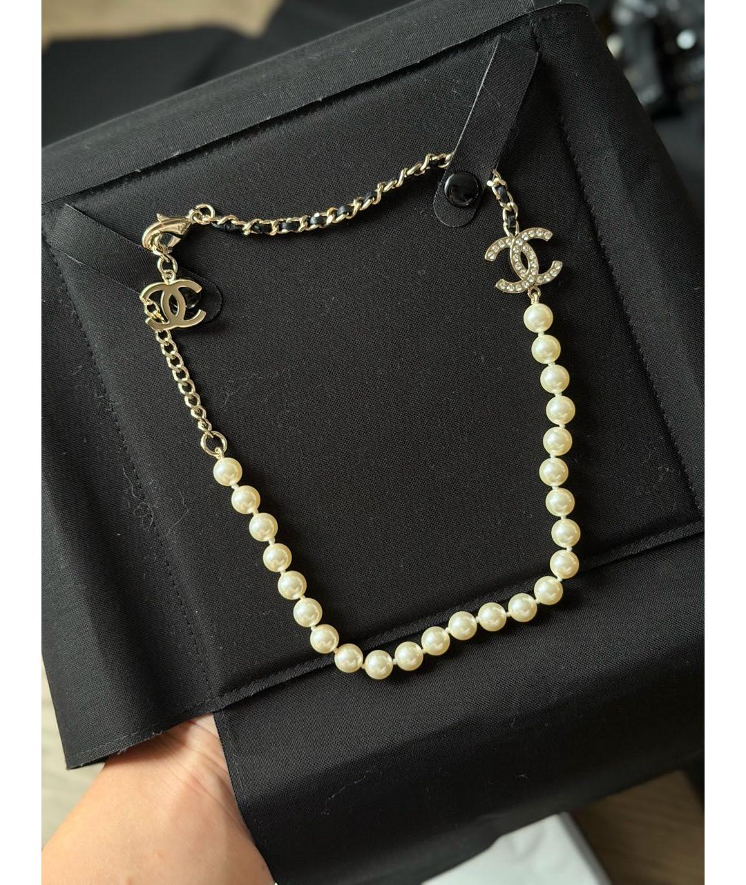 CHANEL Белое жемчужное колье, фото 2