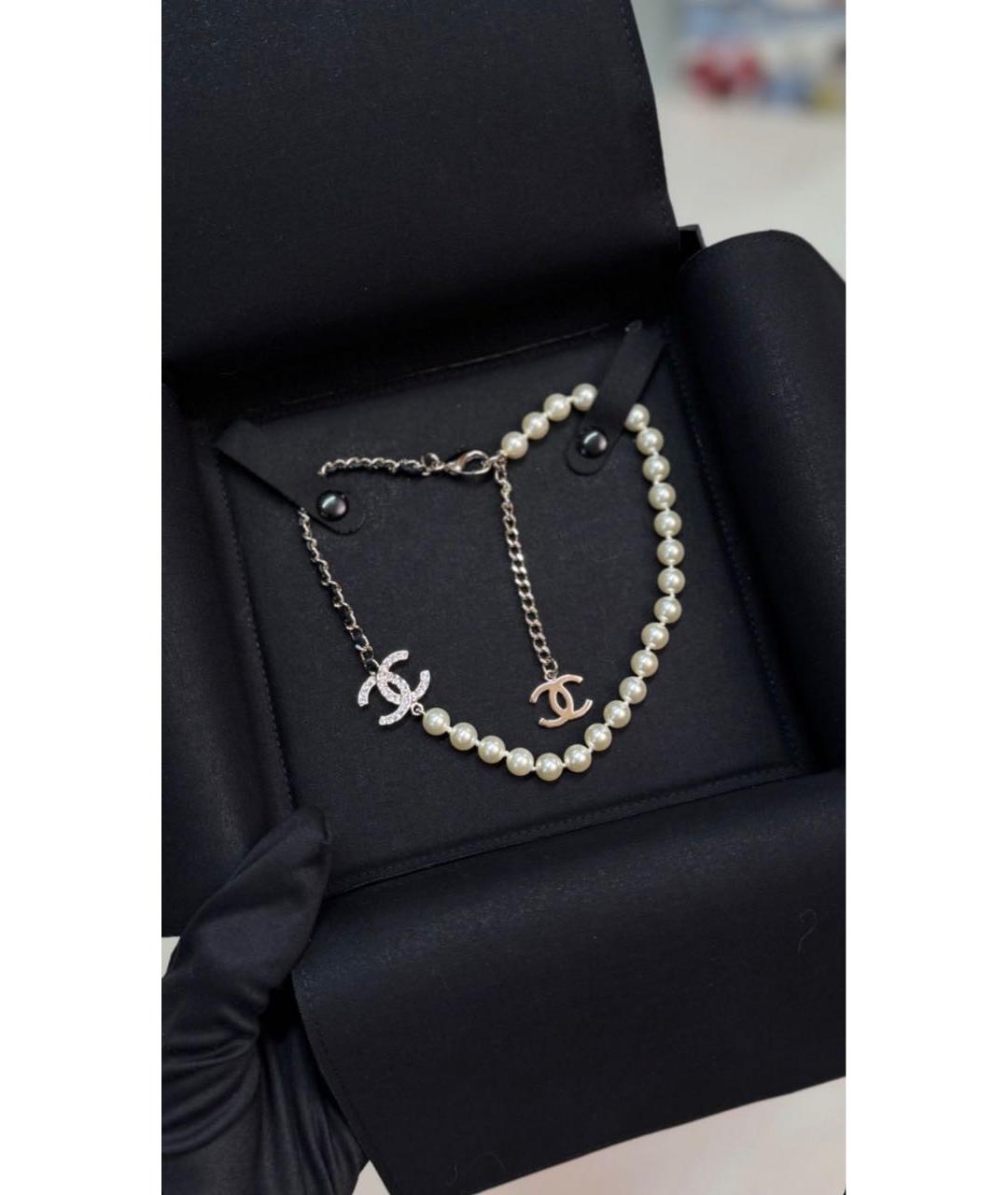 CHANEL Белое жемчужное колье, фото 3