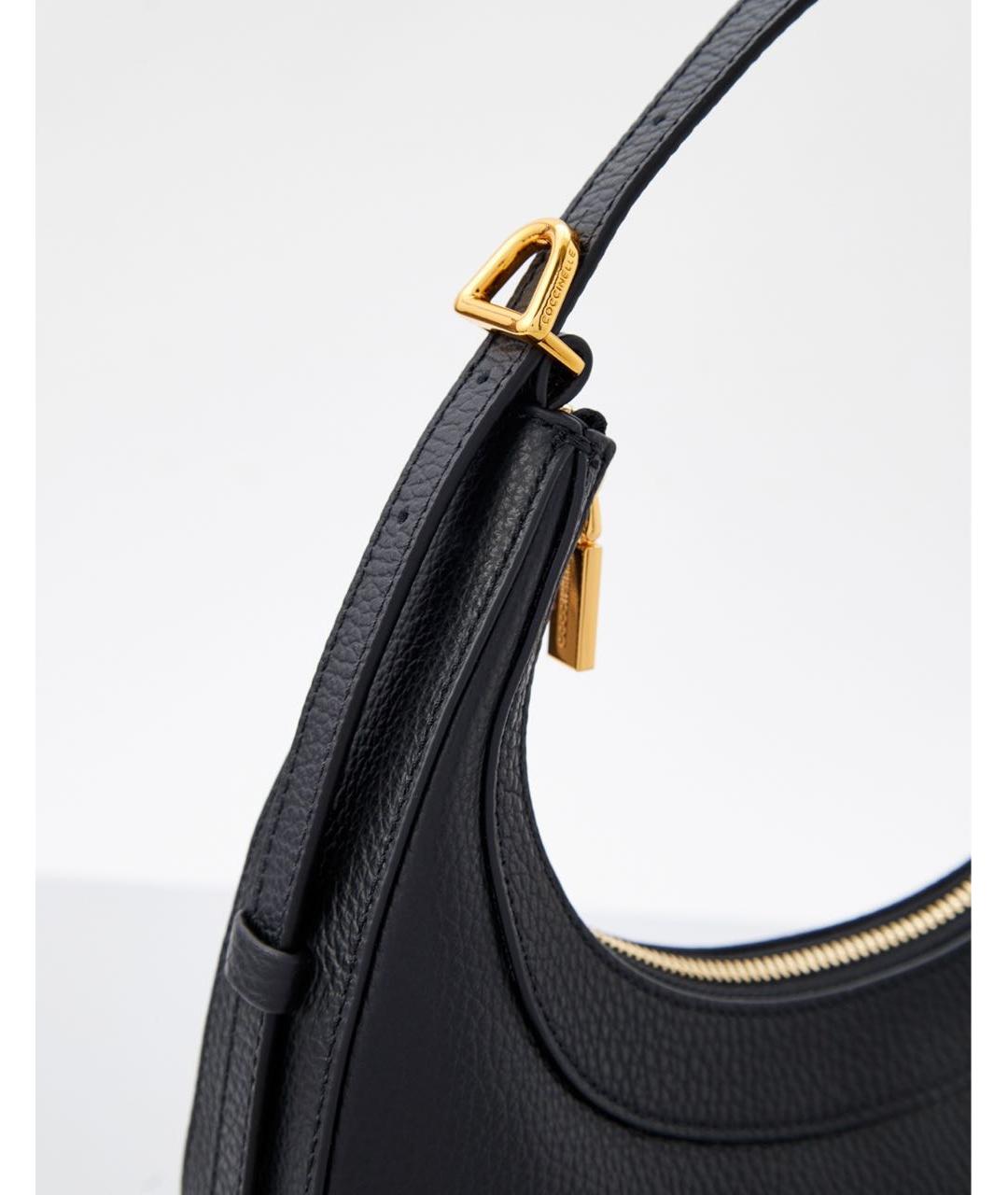 COCCINELLE Черная кожаная сумка с короткими ручками, фото 3