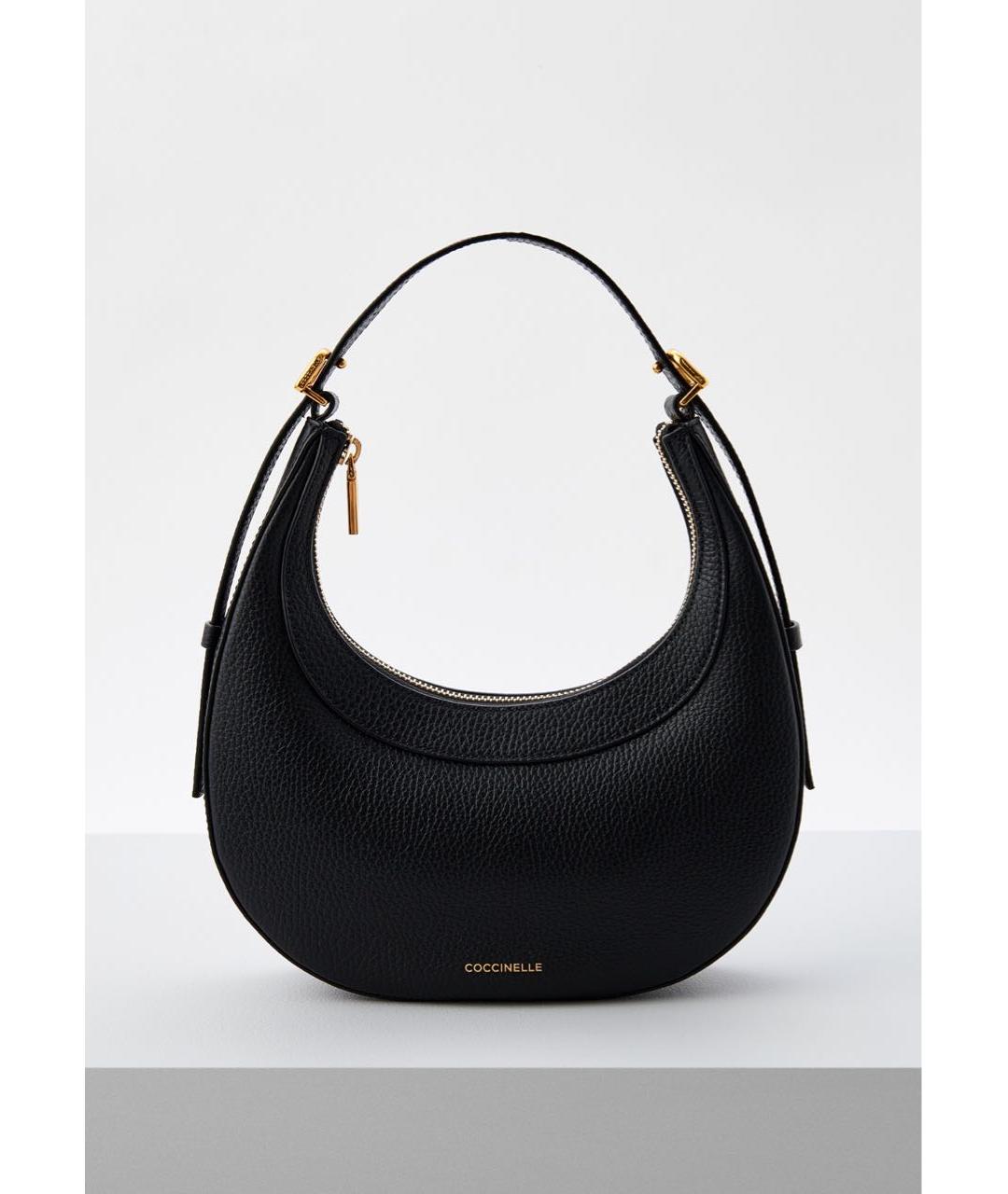 COCCINELLE Черная кожаная сумка с короткими ручками, фото 6