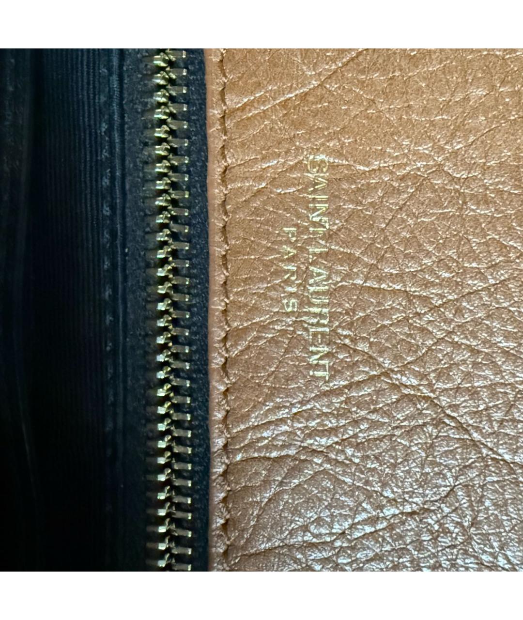 SAINT LAURENT Коричневая кожаная сумка через плечо, фото 7