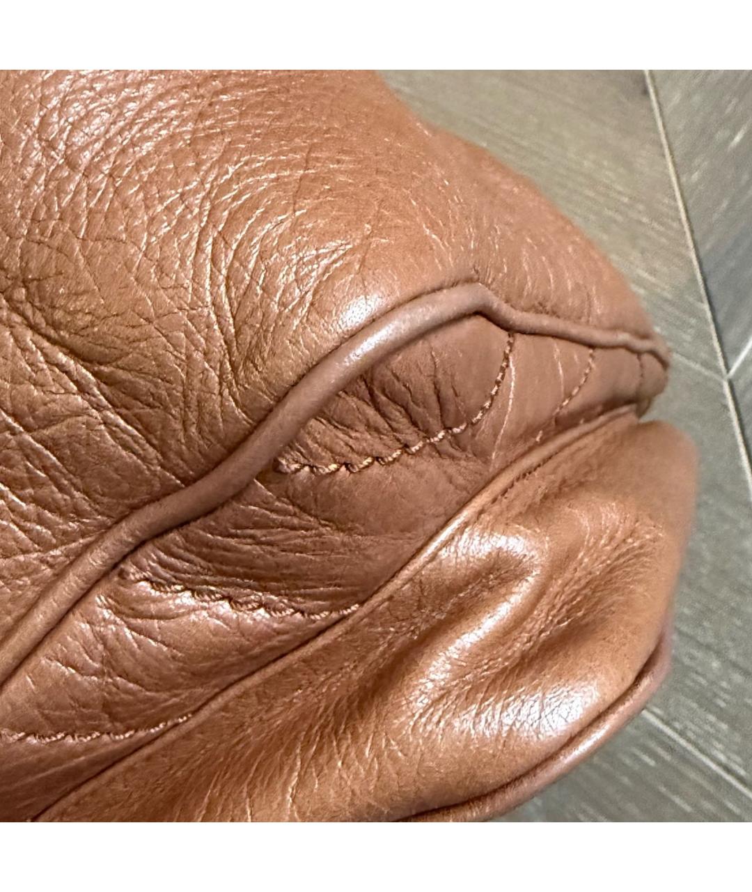 SAINT LAURENT Коричневая кожаная сумка через плечо, фото 8