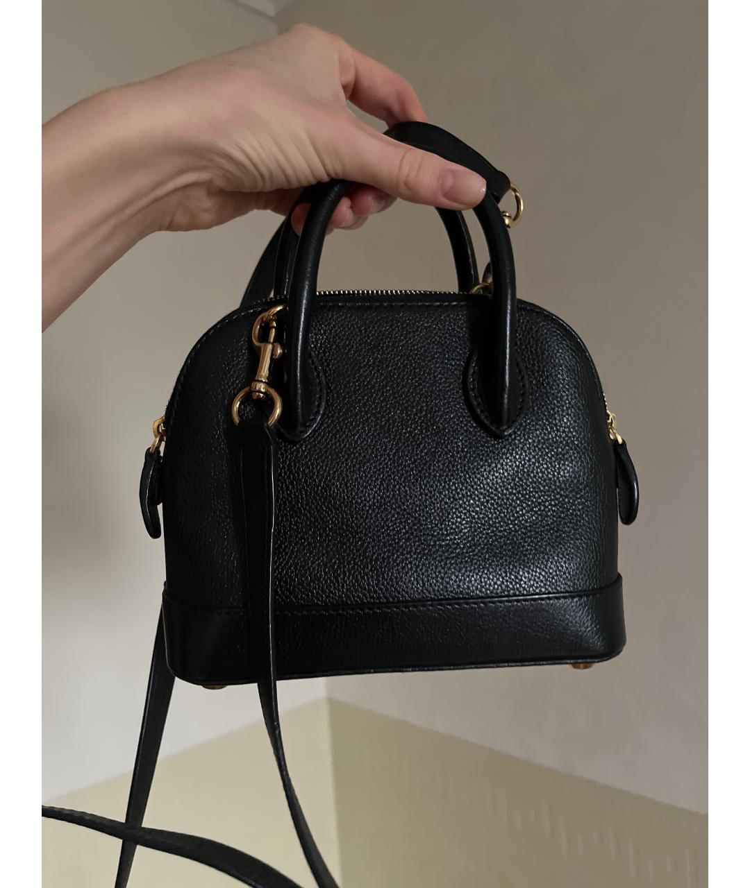 BALENCIAGA Черная кожаная сумка с короткими ручками, фото 3