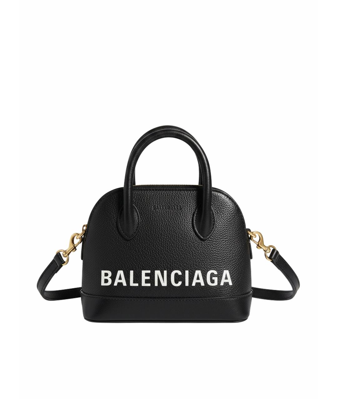 BALENCIAGA Черная кожаная сумка с короткими ручками, фото 1