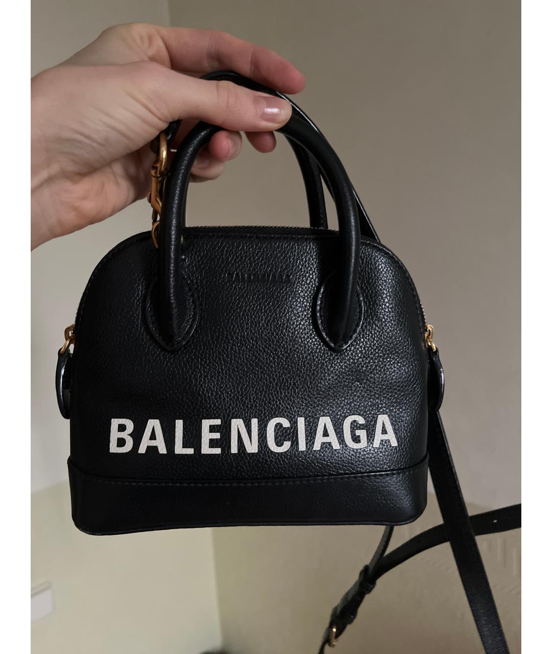 BALENCIAGA Черная кожаная сумка с короткими ручками, фото 5