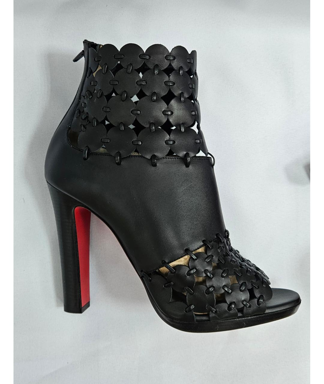 CHRISTIAN LOUBOUTIN Черные кожаные полусапоги, фото 6