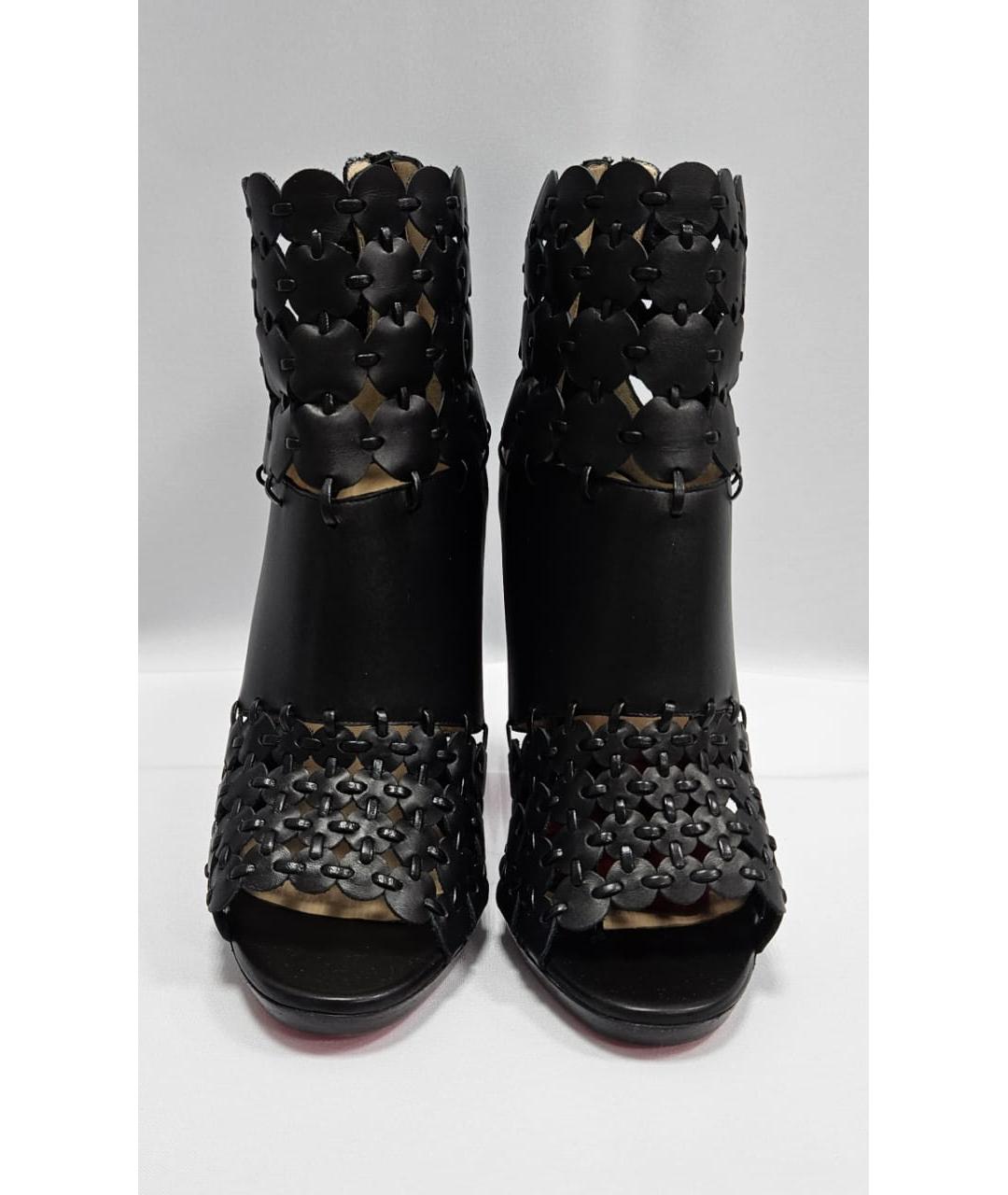 CHRISTIAN LOUBOUTIN Черные кожаные полусапоги, фото 2