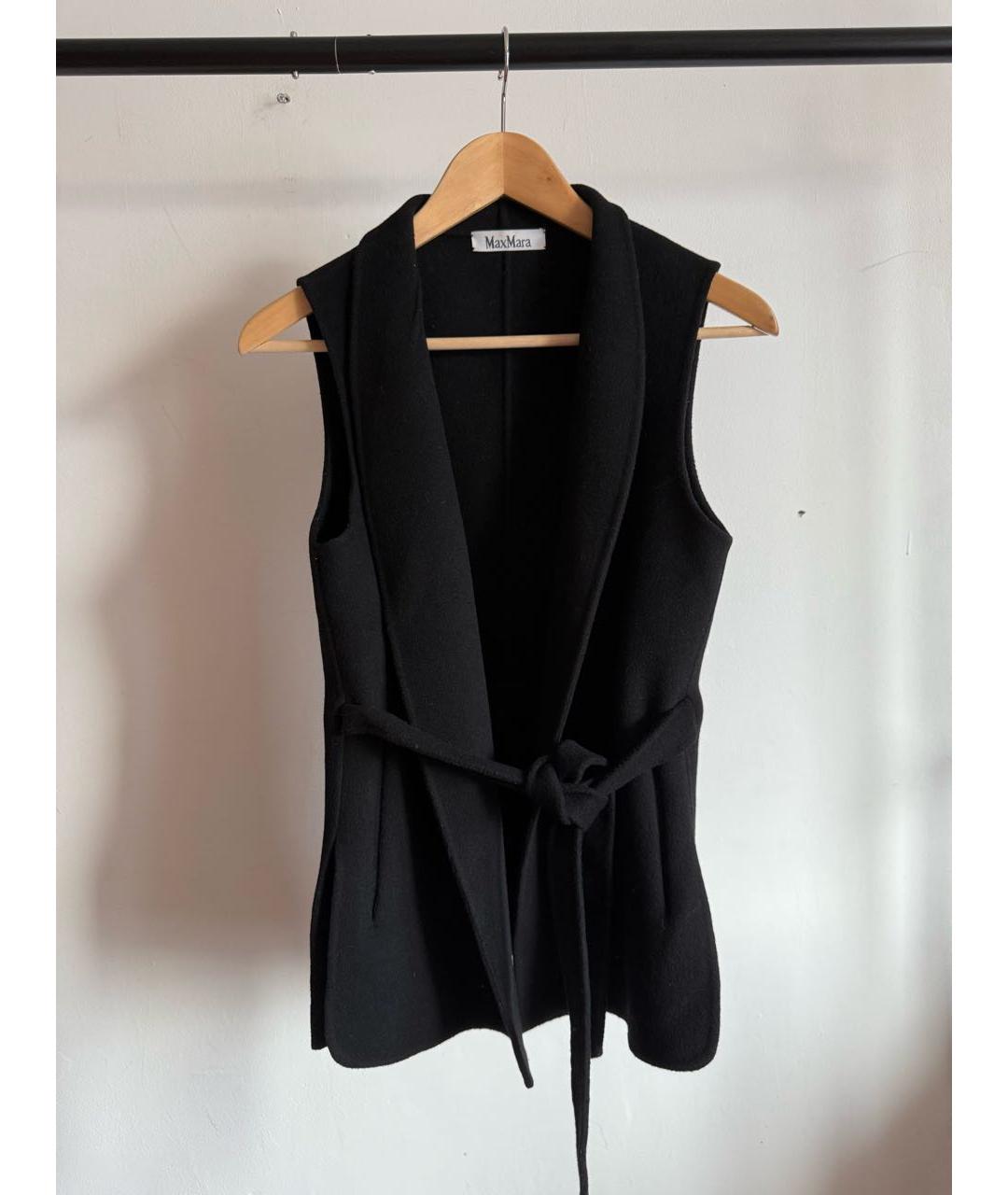 MAX MARA Черный шерстяной жилет, фото 8