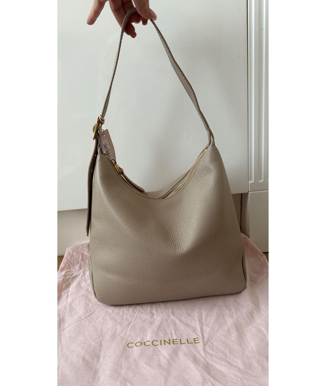 COCCINELLE Бежевая кожаная сумка через плечо, фото 5