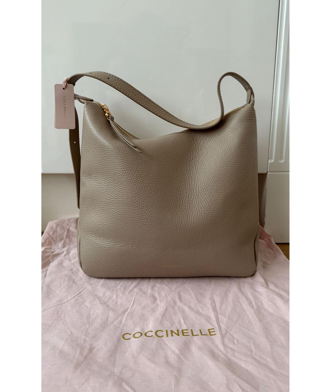 COCCINELLE Бежевая кожаная сумка через плечо, фото 8