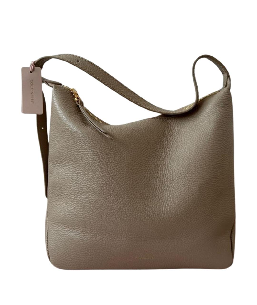 COCCINELLE Бежевая кожаная сумка через плечо, фото 1
