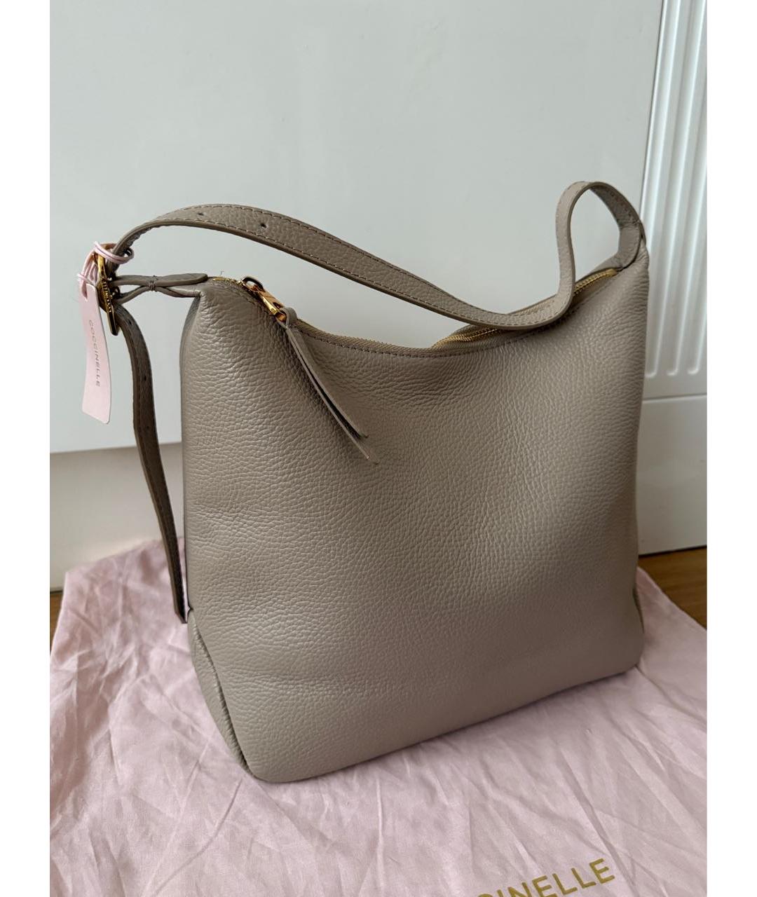COCCINELLE Бежевая кожаная сумка через плечо, фото 2