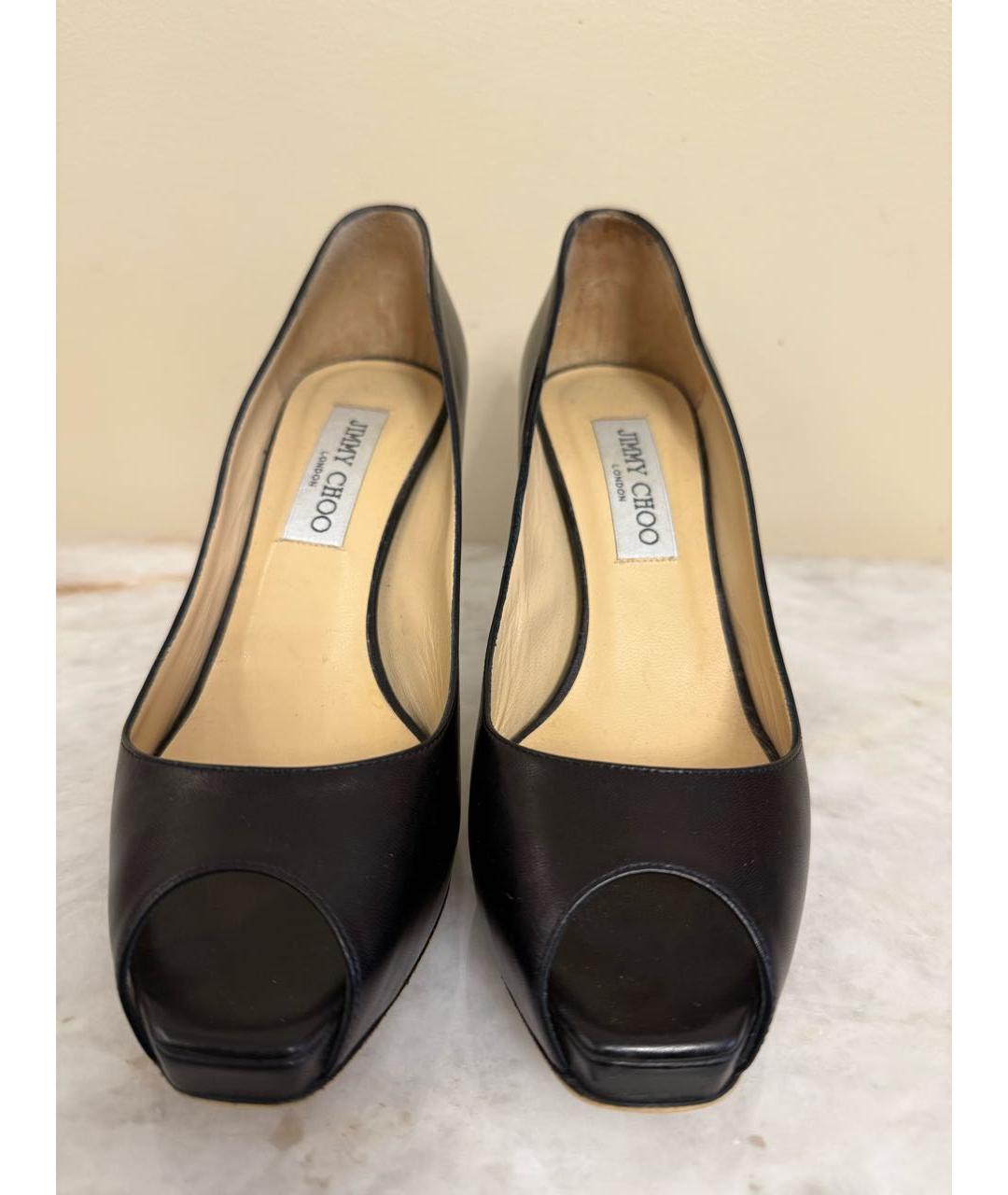 JIMMY CHOO Черные кожаные босоножки, фото 2