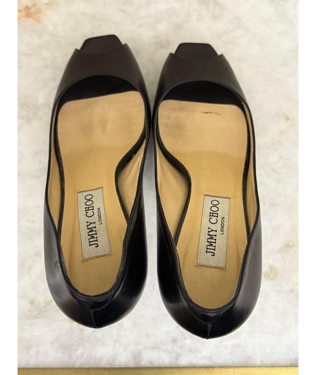 JIMMY CHOO Черные кожаные босоножки, фото 3