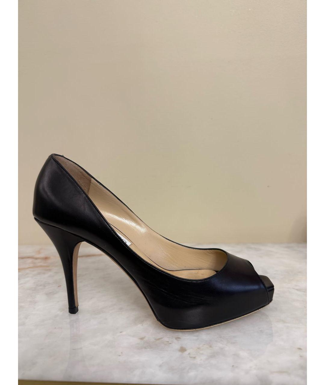 JIMMY CHOO Черные кожаные босоножки, фото 8