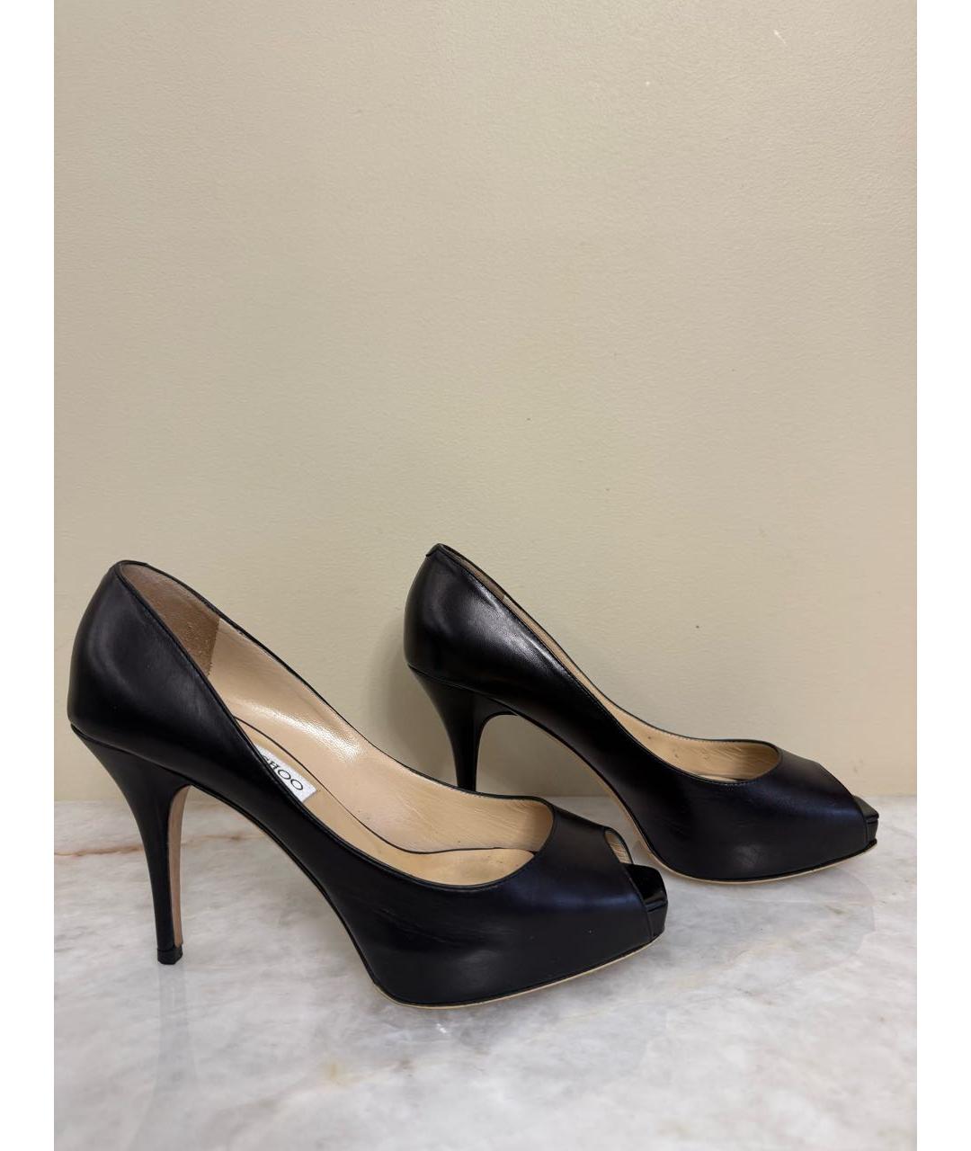 JIMMY CHOO Черные кожаные босоножки, фото 7