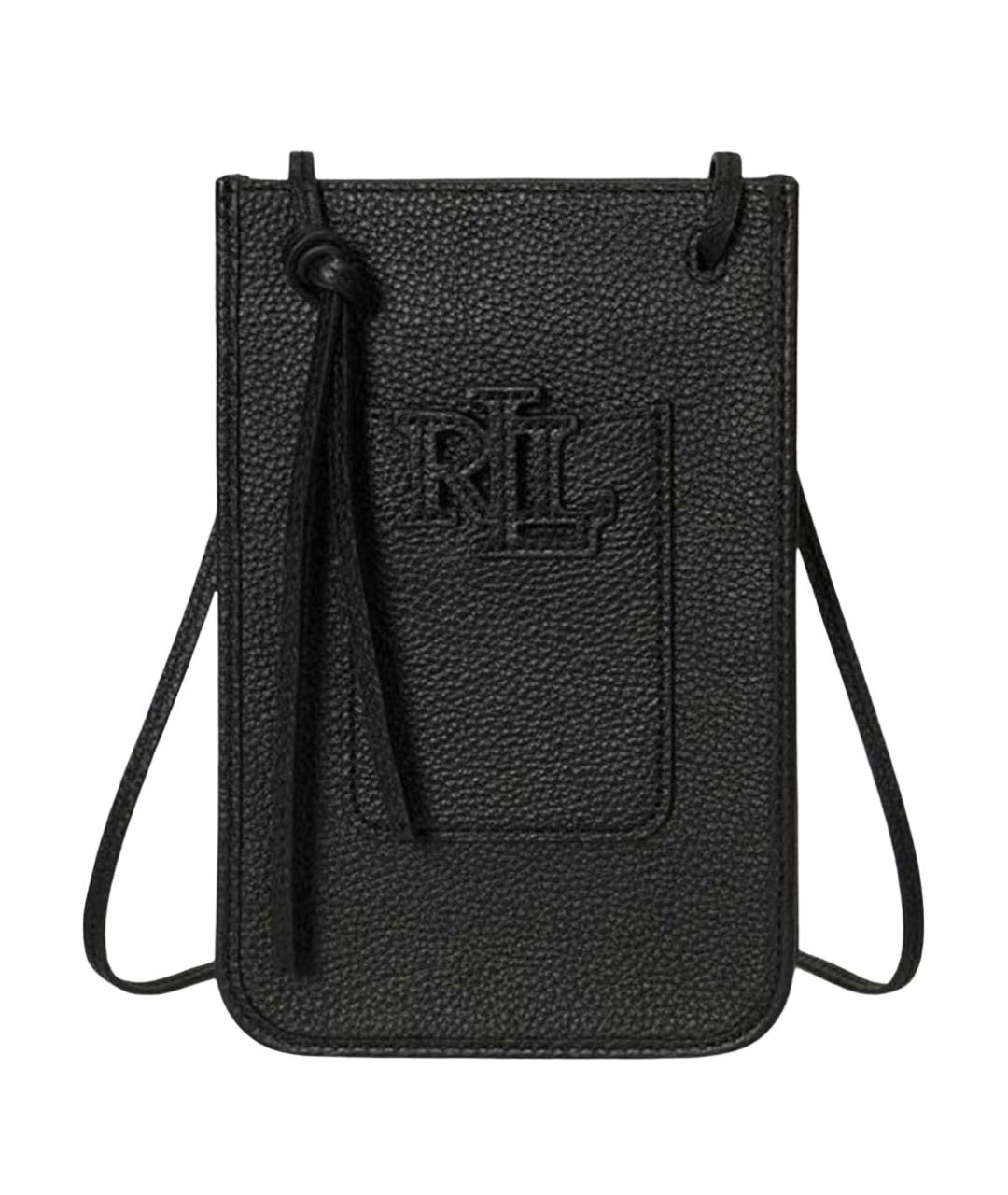 POLO RALPH LAUREN Черная кожаная сумка через плечо, фото 1