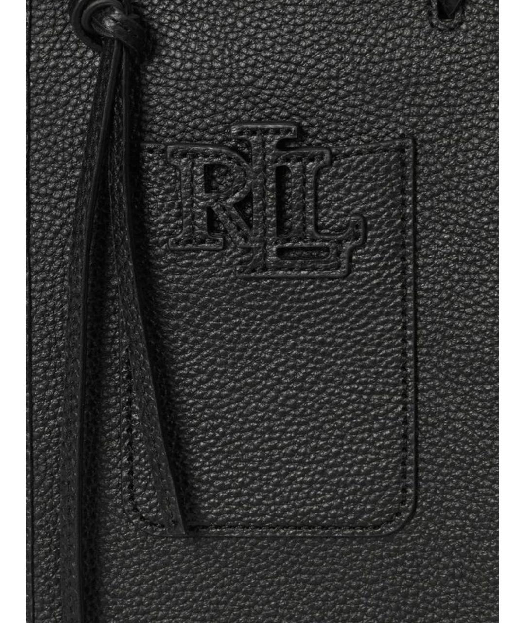 POLO RALPH LAUREN Черная кожаная сумка через плечо, фото 3