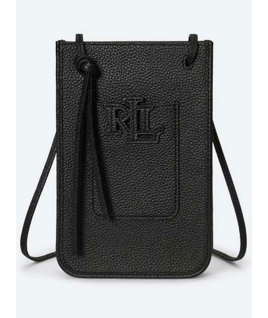 POLO RALPH LAUREN Черная кожаная сумка через плечо, фото 6