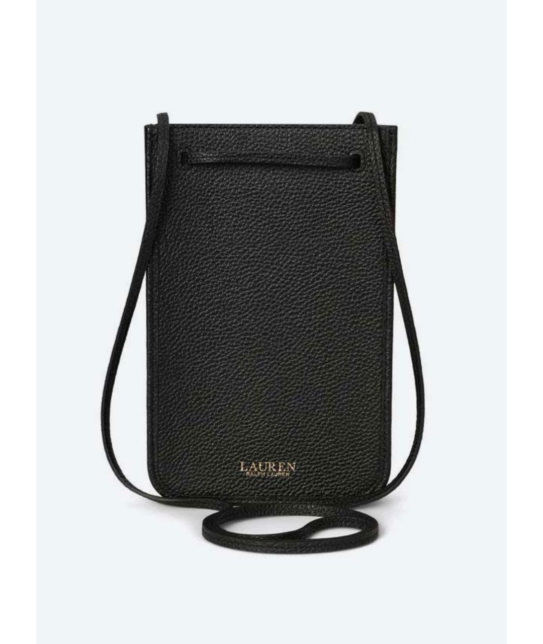 POLO RALPH LAUREN Черная кожаная сумка через плечо, фото 2