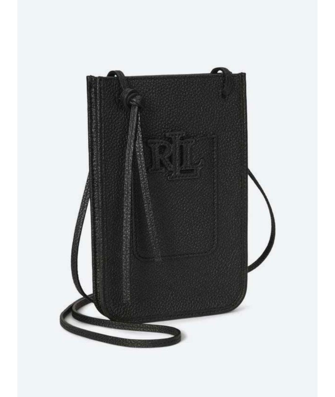 POLO RALPH LAUREN Черная кожаная сумка через плечо, фото 5