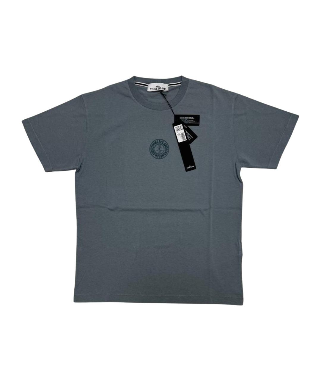 STONE ISLAND Серая хлопковая футболка, фото 1