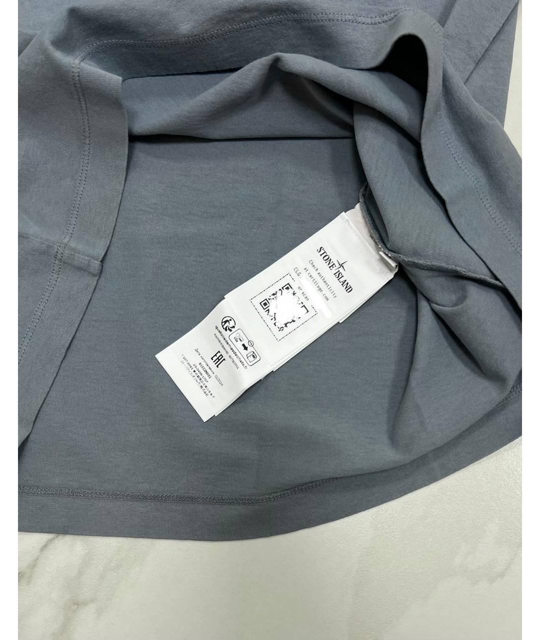 STONE ISLAND Серая хлопковая футболка, фото 3