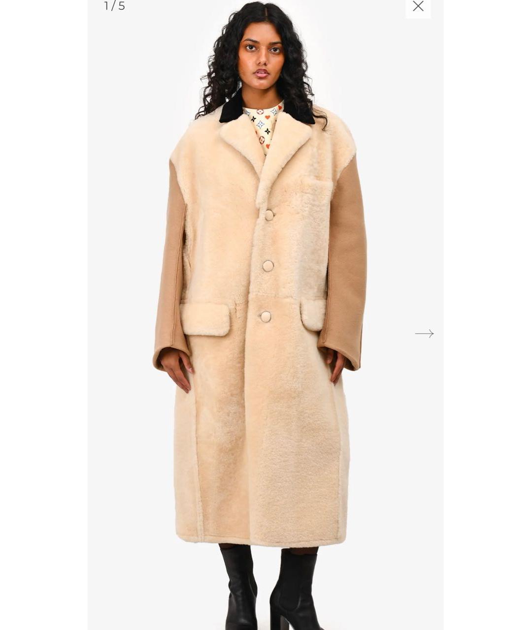 MARNI Бежевая шерстяная дубленка, фото 7