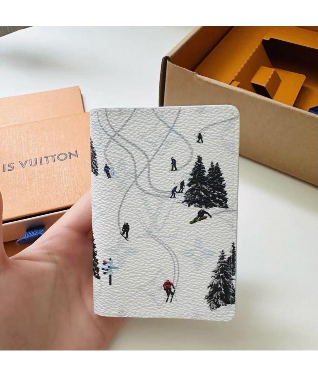 LOUIS VUITTON Белый кожаный кардхолдер, фото 2